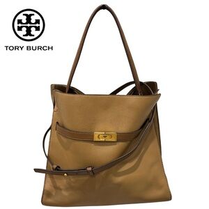 Tory Burch Lee Radziwill Double Bag Ginger Leather & Suede